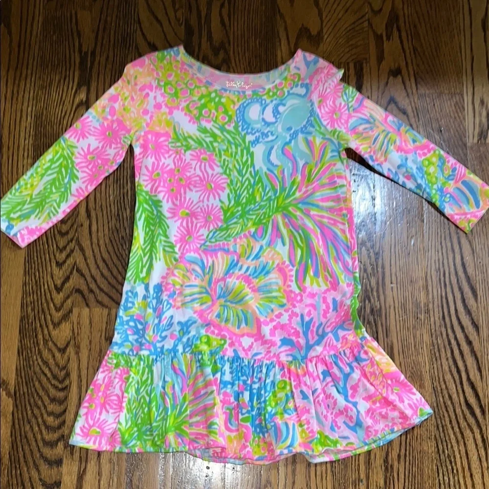 Lilly Pulitzer girls Ricca dress in Multi Lover's Coral size Large (8-10)